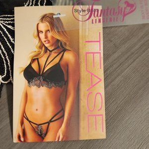 Black and Gold Geometric Two Piece Lingerie Set